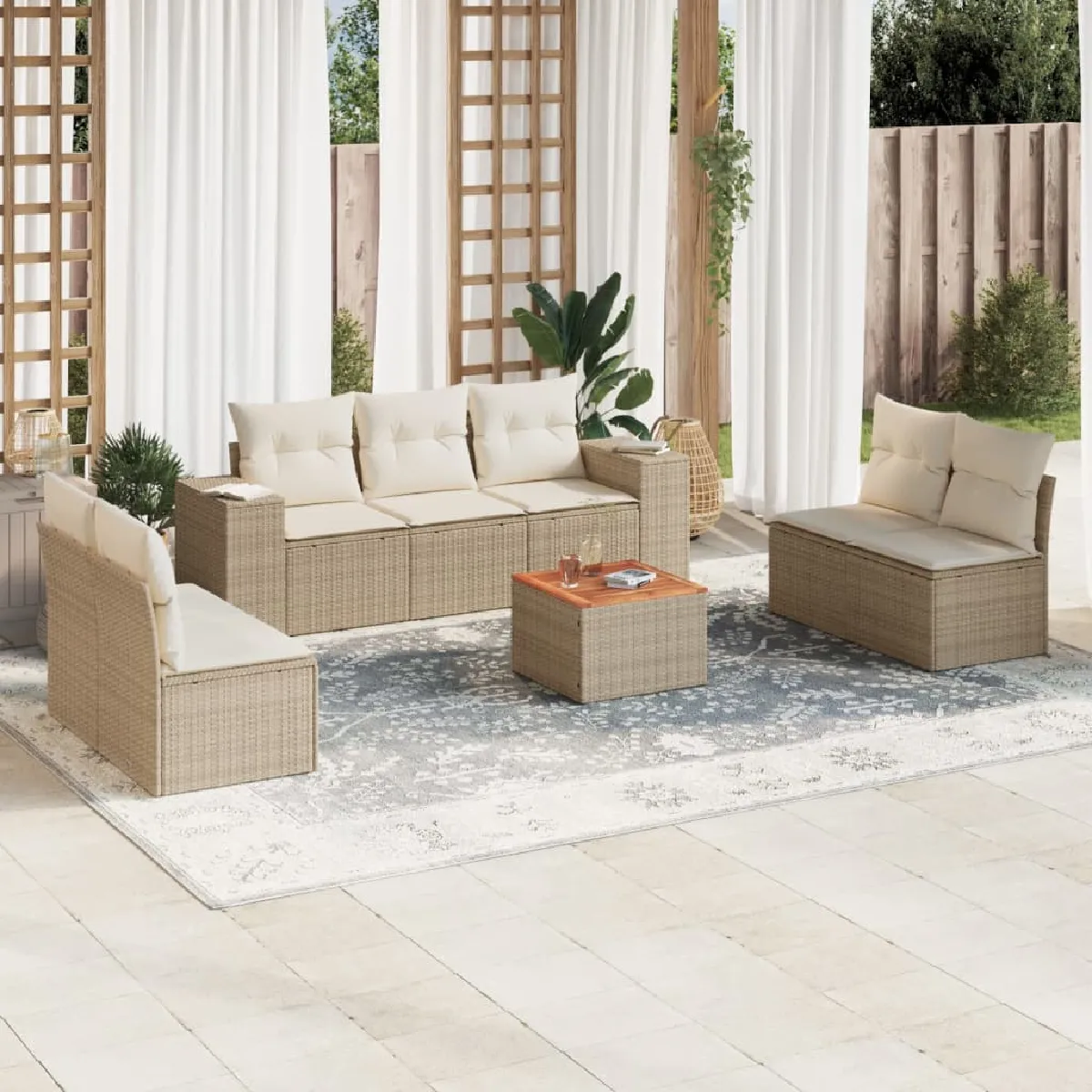 Salon de jardin VIDAXL 8 pcs - vue 8