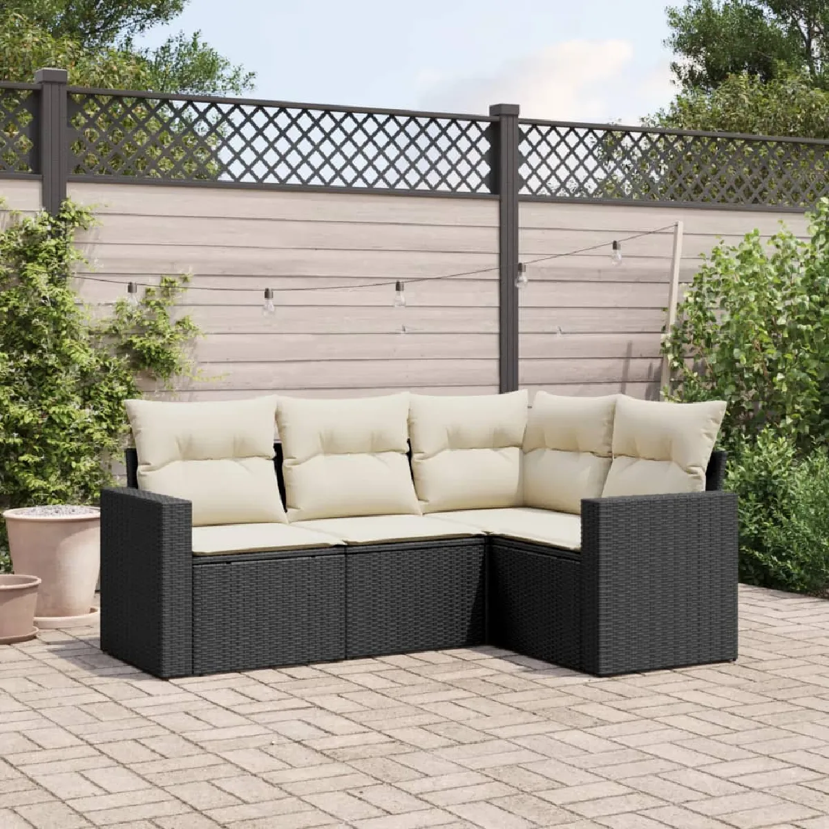 vidaXL Bois de Pin Salon de Jardin 4 pcs avec Coussins Mobilier de Patio Meubles d'Extérieur Mobilier de Jardin Meubles de 3096105 - vue 4