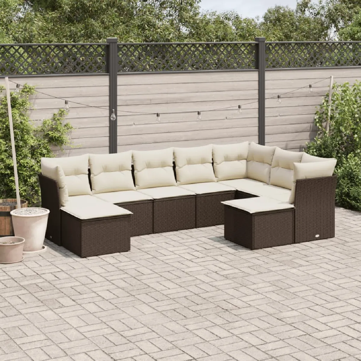 VIDA Ensemble Salon de jardin 9 pcs - vue 3