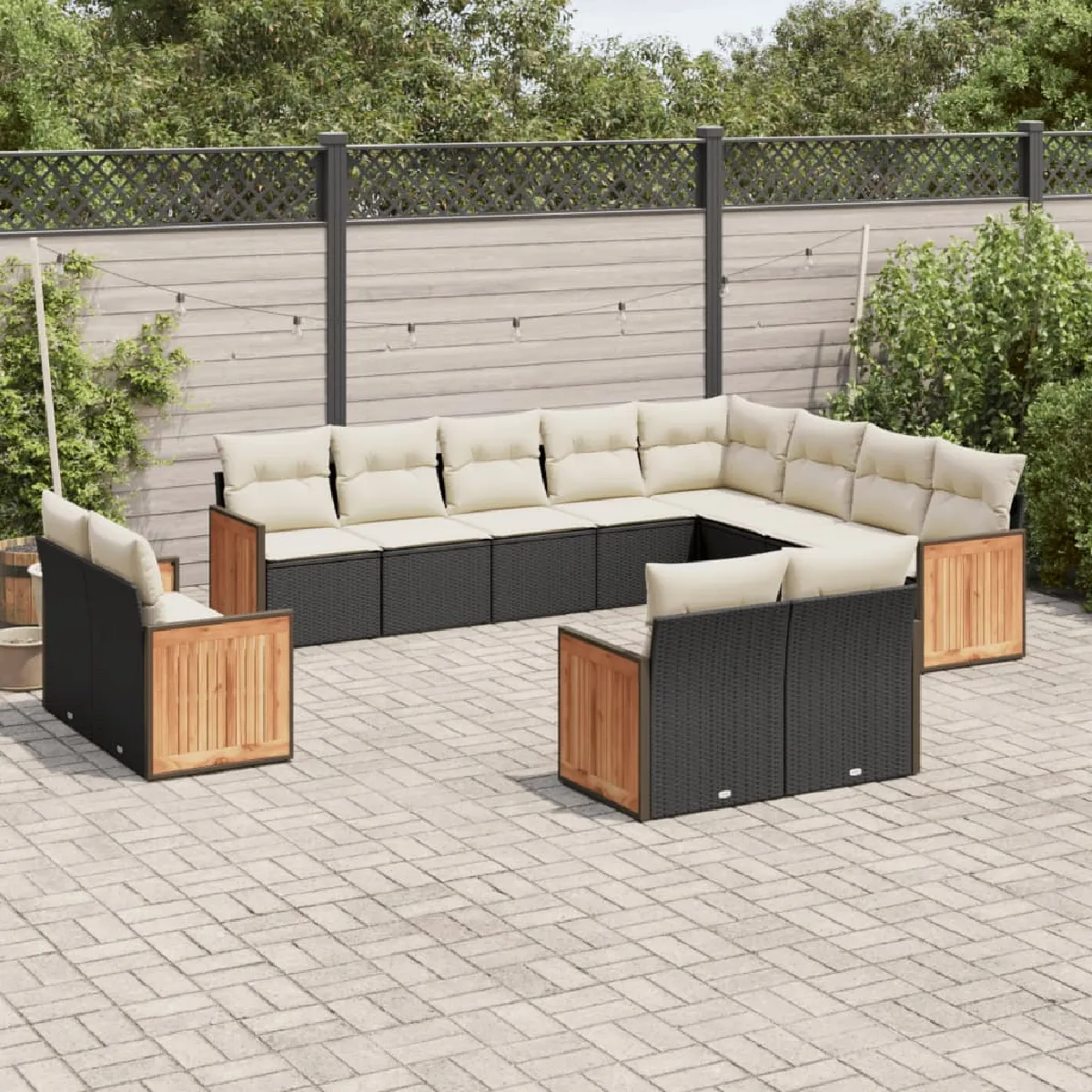 vidaXL Salon de jardin 12 pcs Résine Tressée - vue 4
