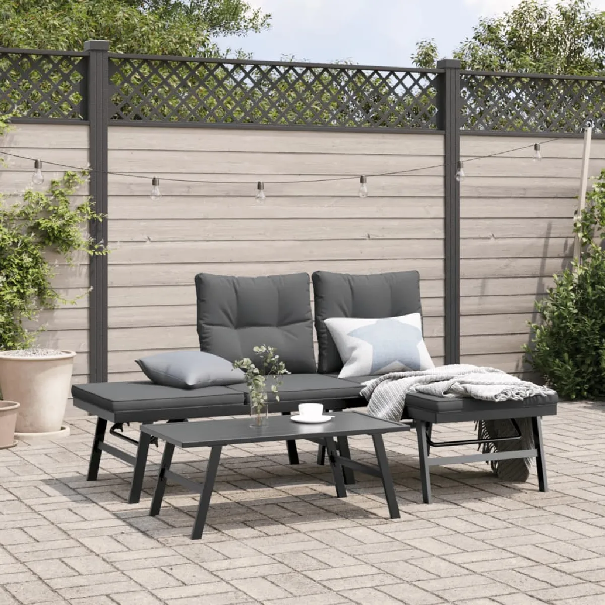 VidaXL Ensemble de bancs de jardin 3 pcs