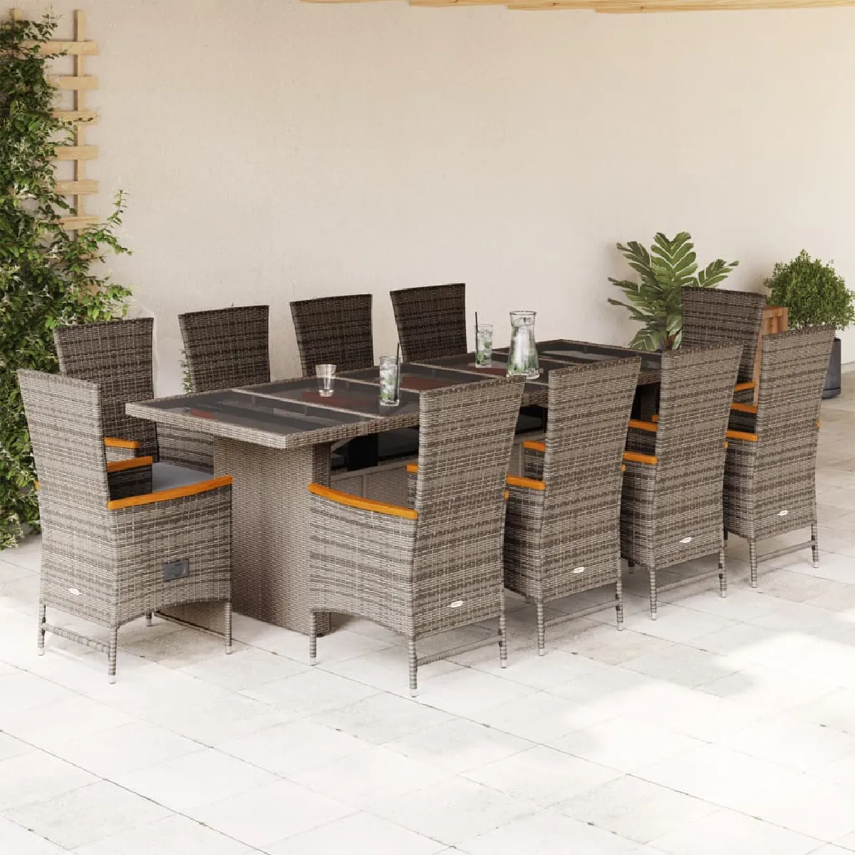 vidaXL Ensemble à manger de jardin 11 pcs - vue 2