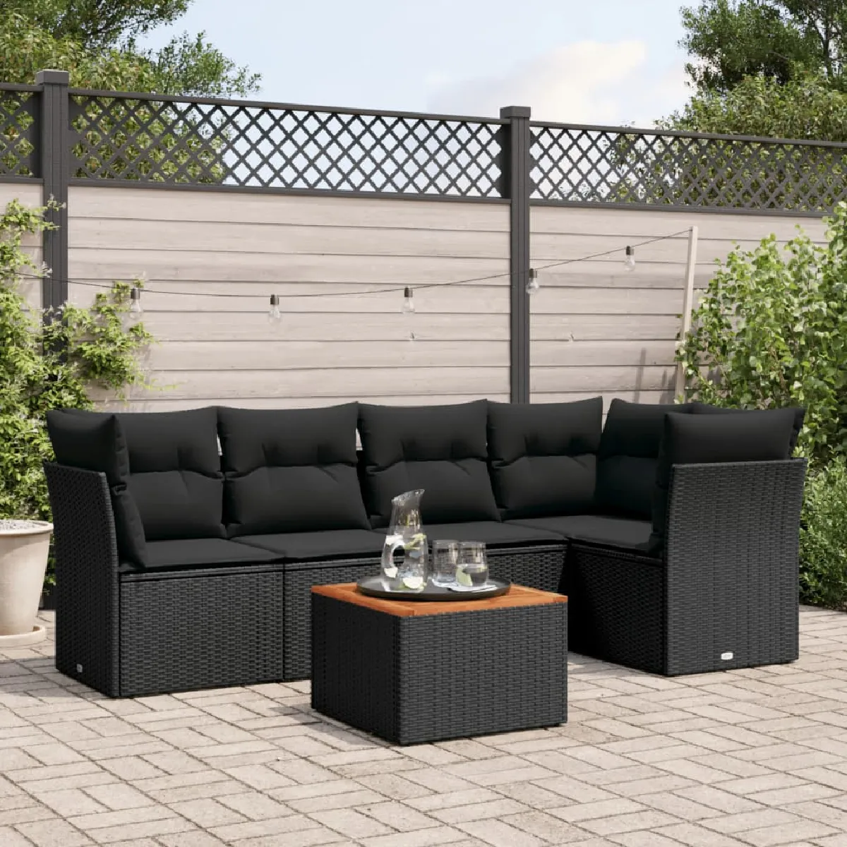 vidaXL Ensemble Salon de Jardin 6 pcs Résine Tressée - vue 2