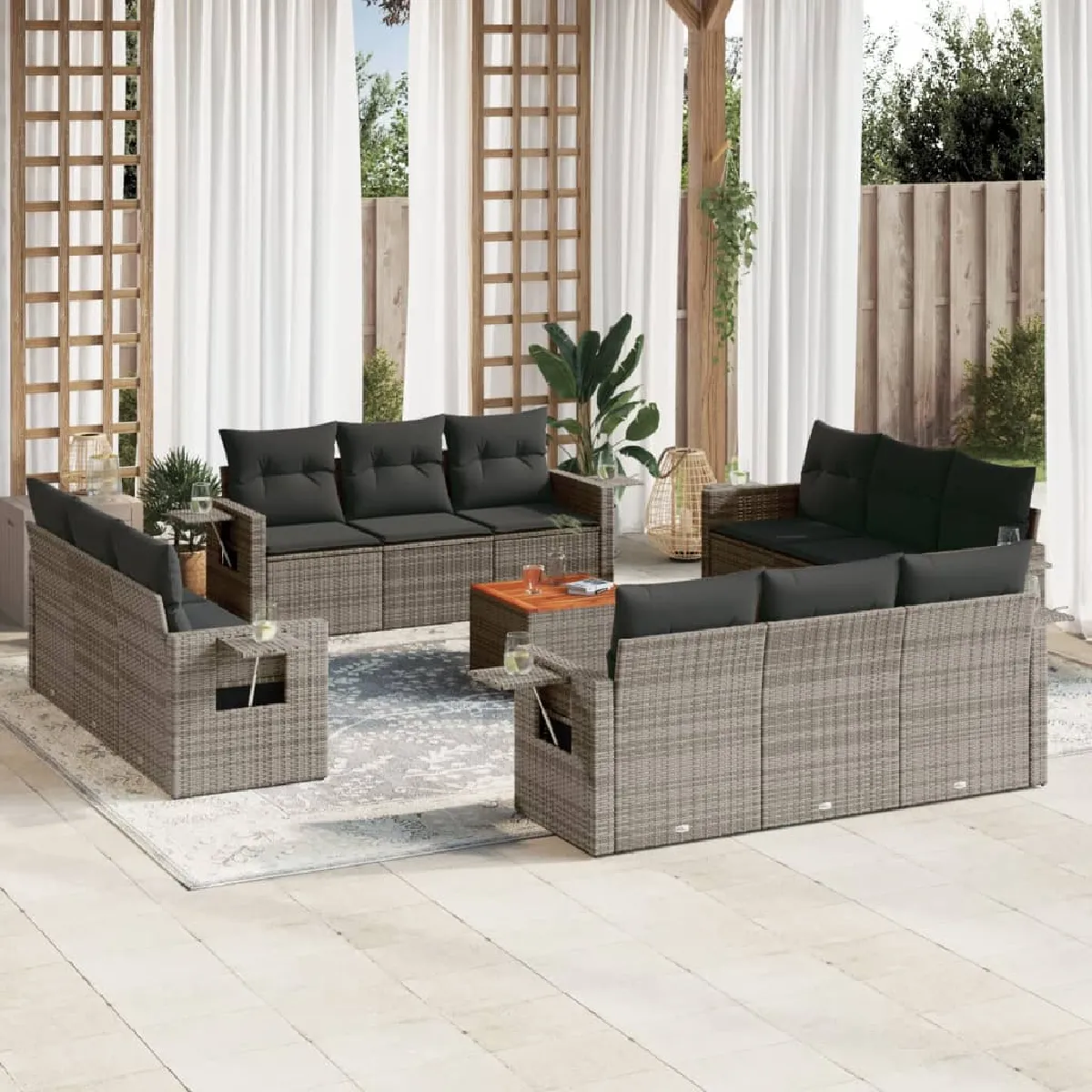 Salon de jardin vidaXL 13 pcs - vue 4