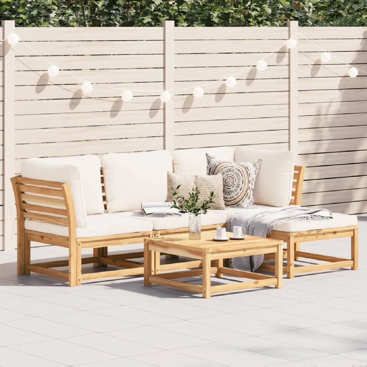 vidaXL Salon de jardin 5 pcs Acacia