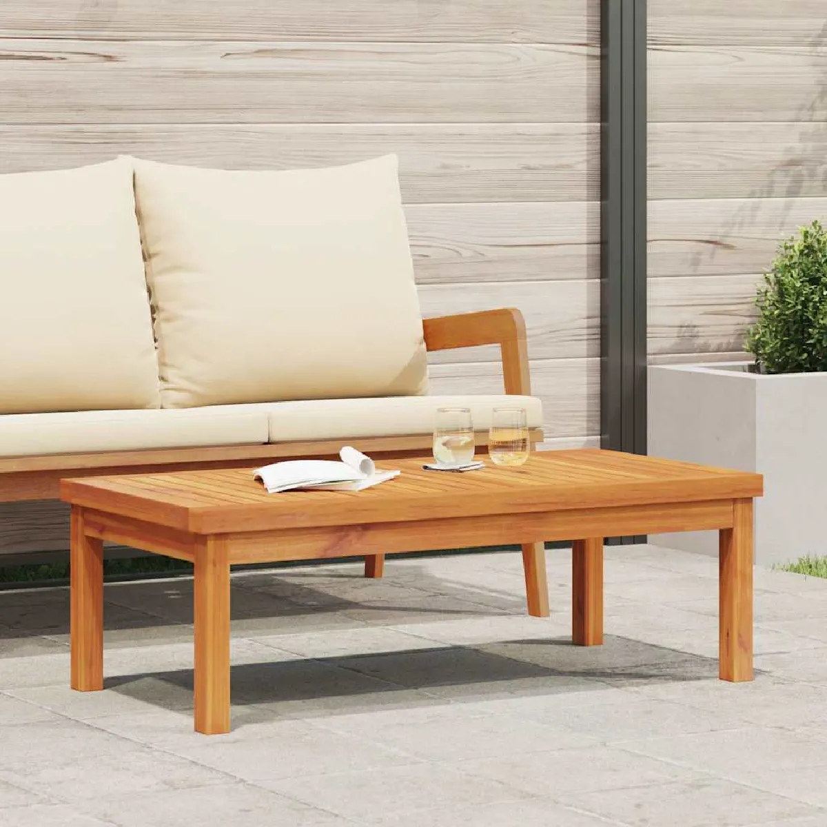 vidaXL Table basse 100x50x33 cm bois d'acacia - vue 2