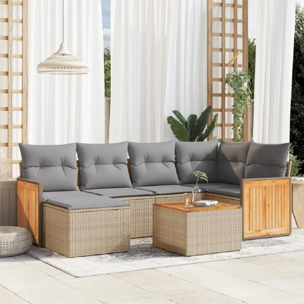 vidaXL Salon 7 pcs coussins - vue 3