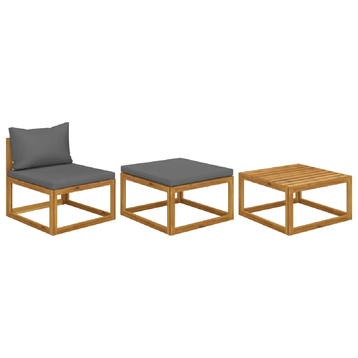 vidaXL Salon de jardin 3 pcs Bois d'acacia massif - vue 8