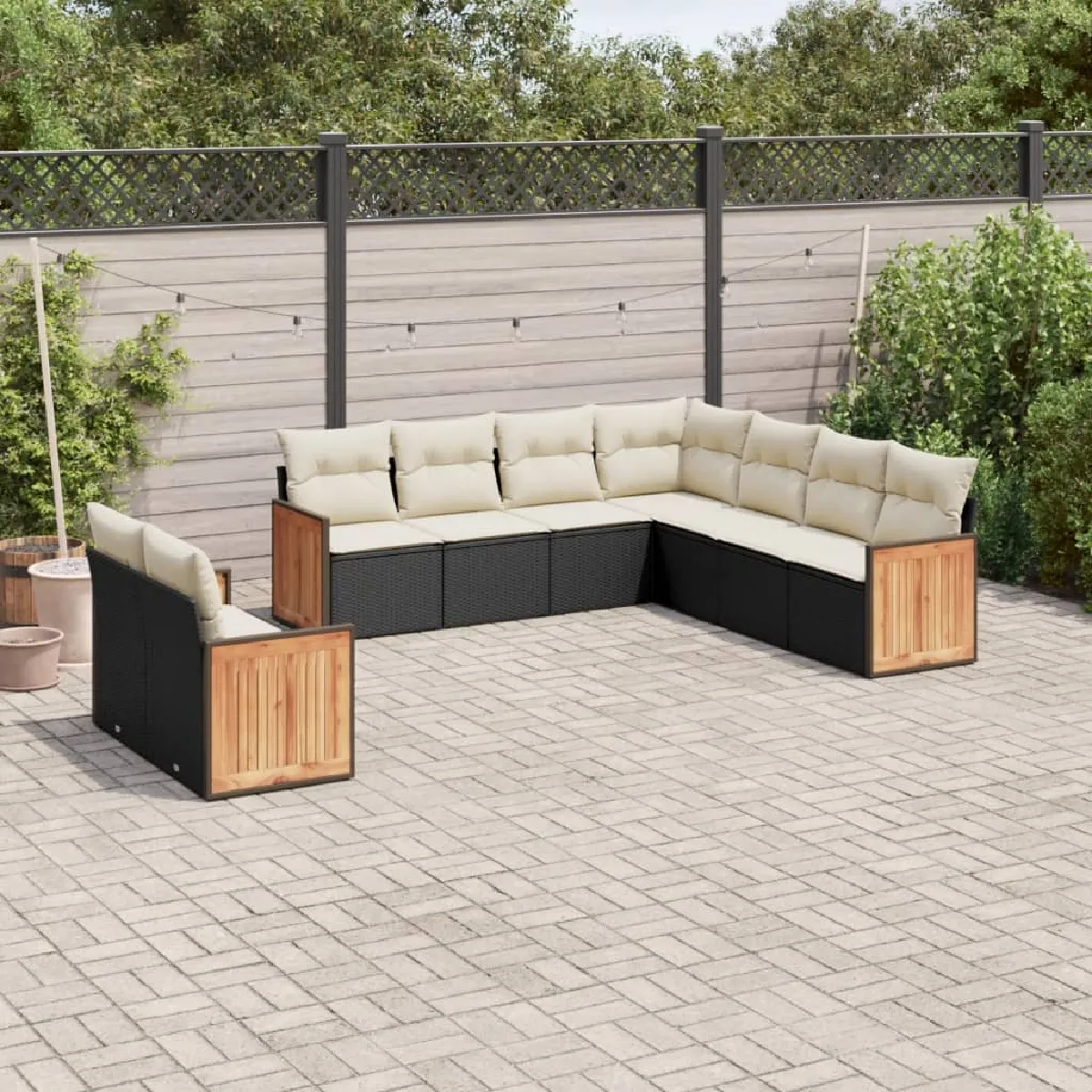vidaXL Salon de jardin 9 pcs avec coussins - vue 8