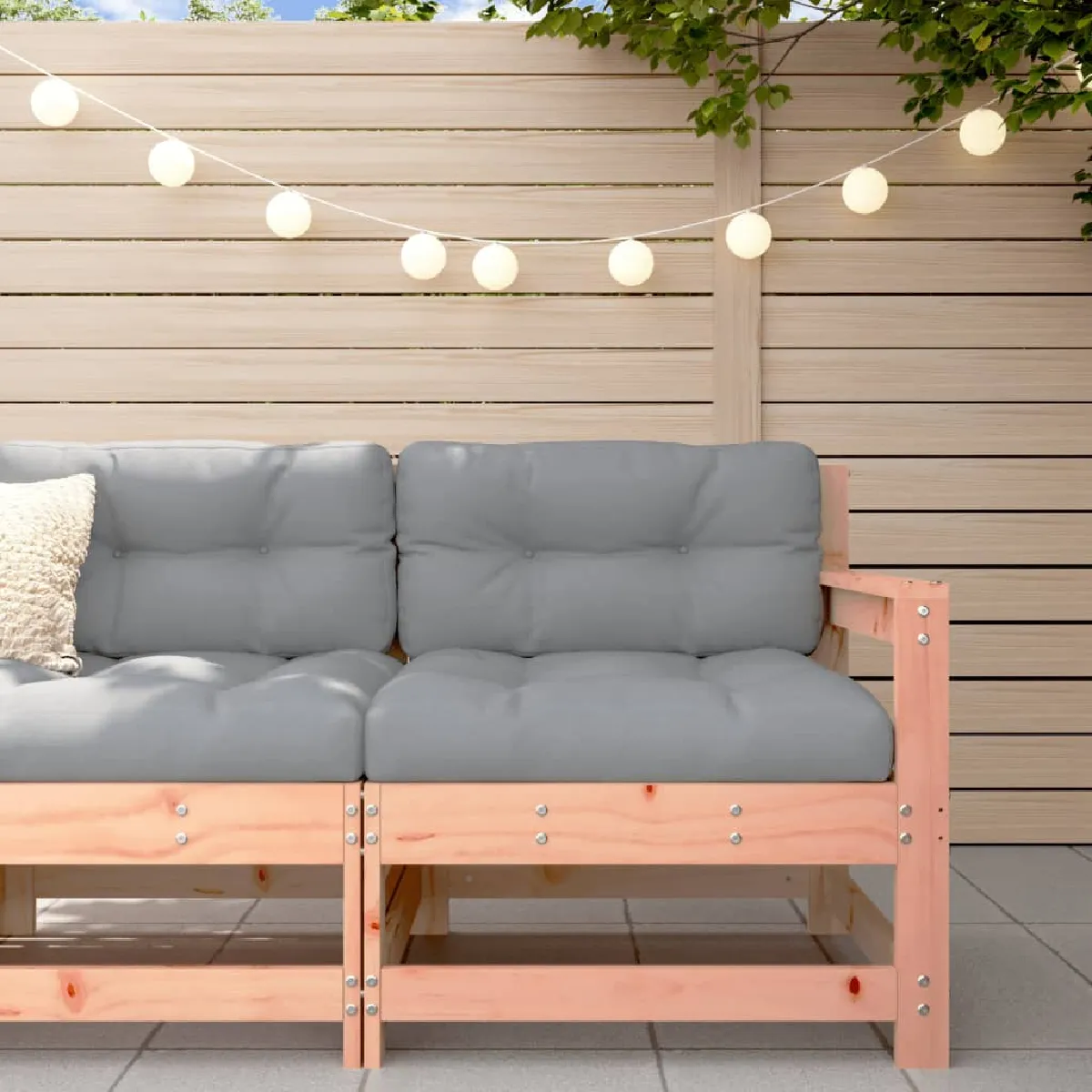 vidaXL Canapé d'angle de jardin bois massif