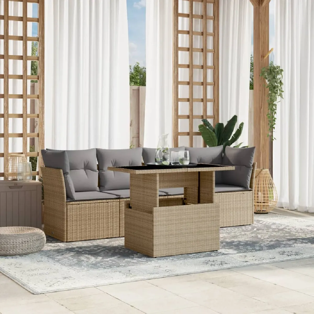 VidaXL Salon de jardin 5 pièces - vue 5