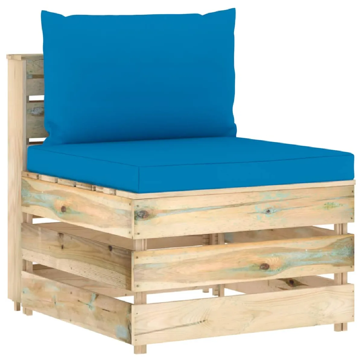 vidaXL Canapé central sectionnel Coussins bois - vue 2