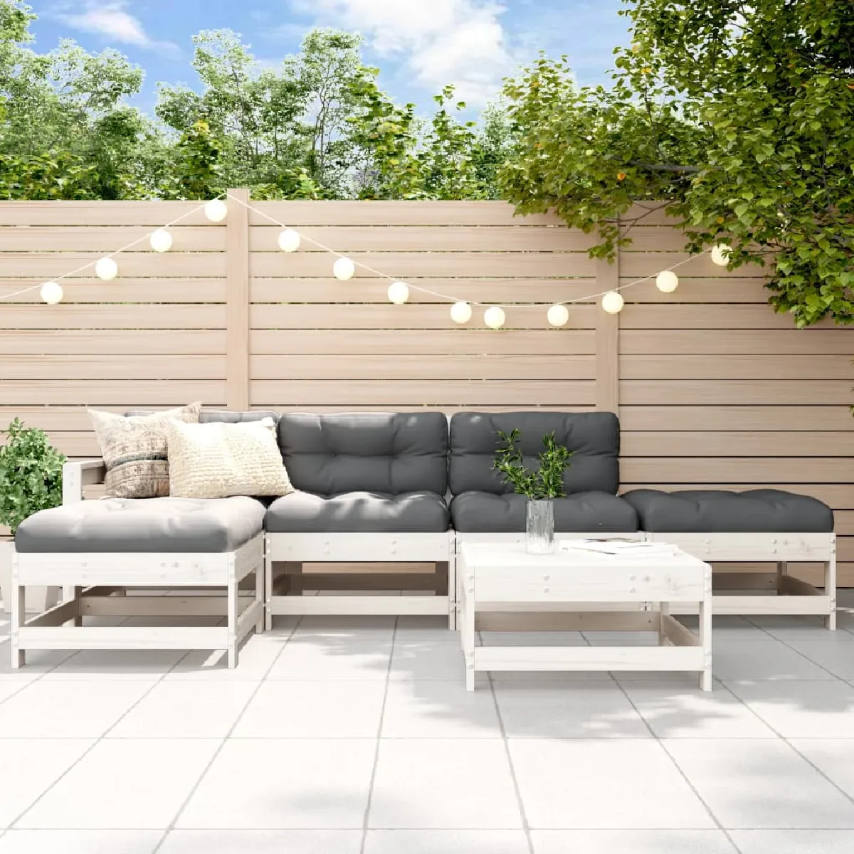 vidaXL Salon de jardin 6 pcs Bois de pin massif - vue 10