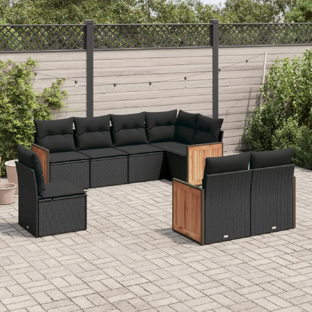 vidaXL Ensemble de jardin 8 pcs Résine tressée - vue 4