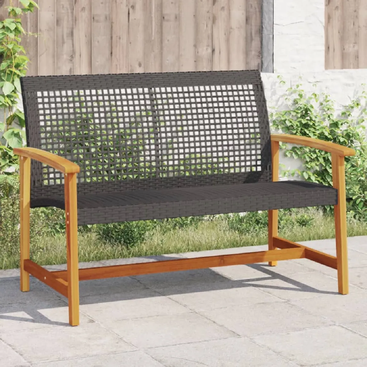 vidaXL Banc de Jardin Siège avec Dossier et Accoudoirs Meuble de Terrasse Patio Arrière cour Extérieur Résine 367598 - vue 2