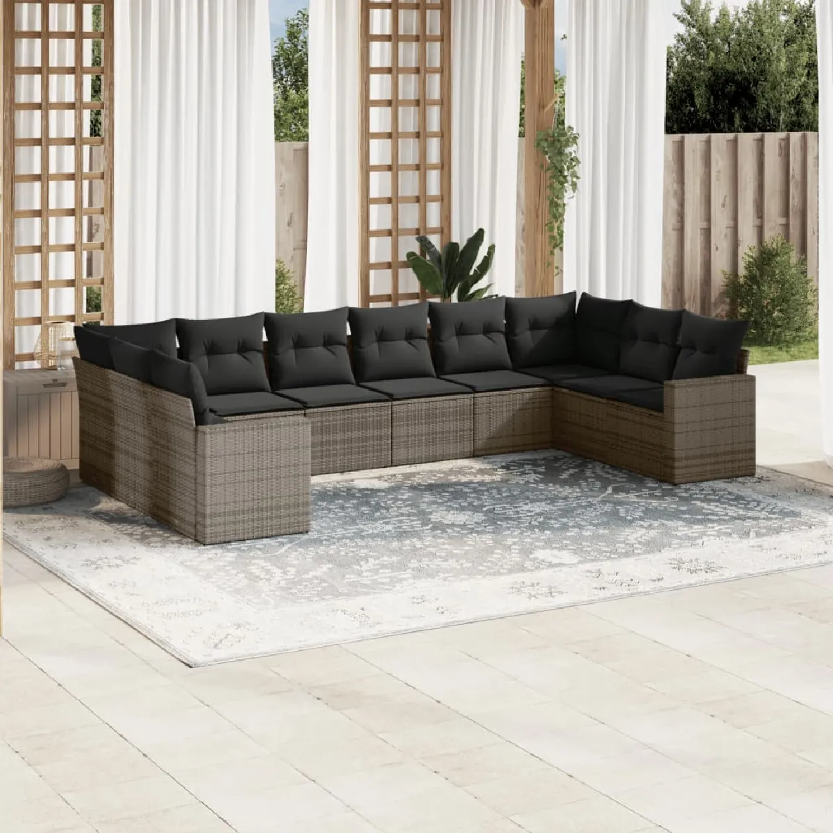 Salon de jardin 10 pcs vidaXL - vue 2