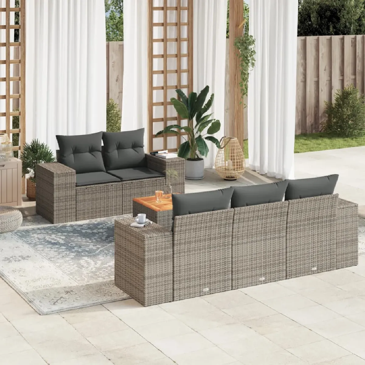 VidaXL Ensemble Salon de Jardin 6 Pcs - vue 3