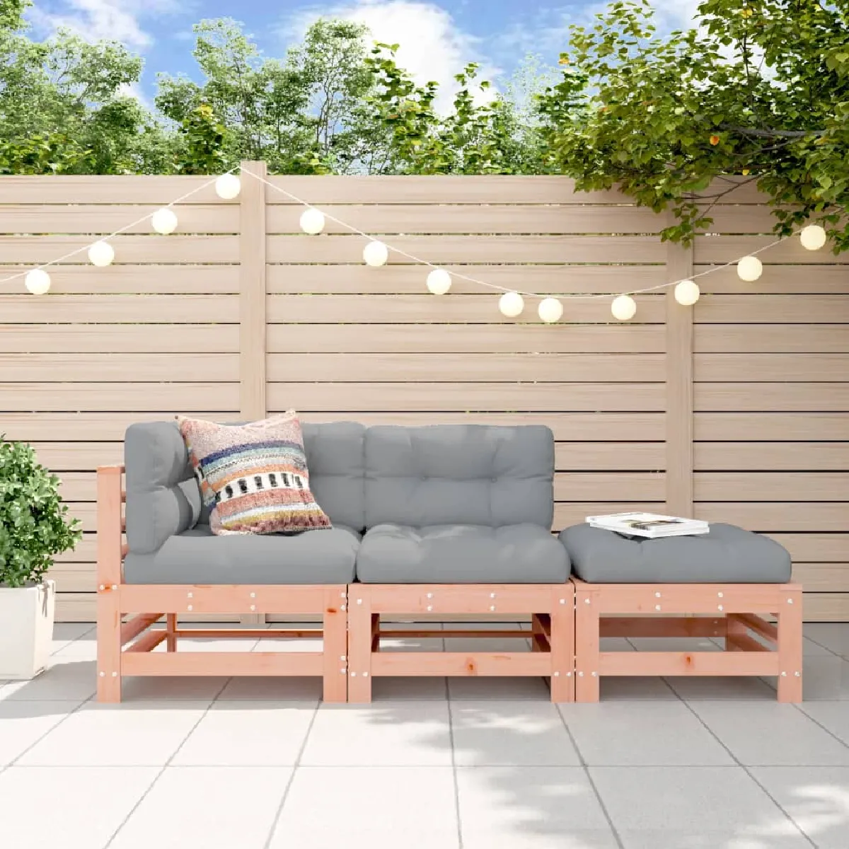 VIDAXL Salon de jardin 3 pcs Bois de douglas - vue 4