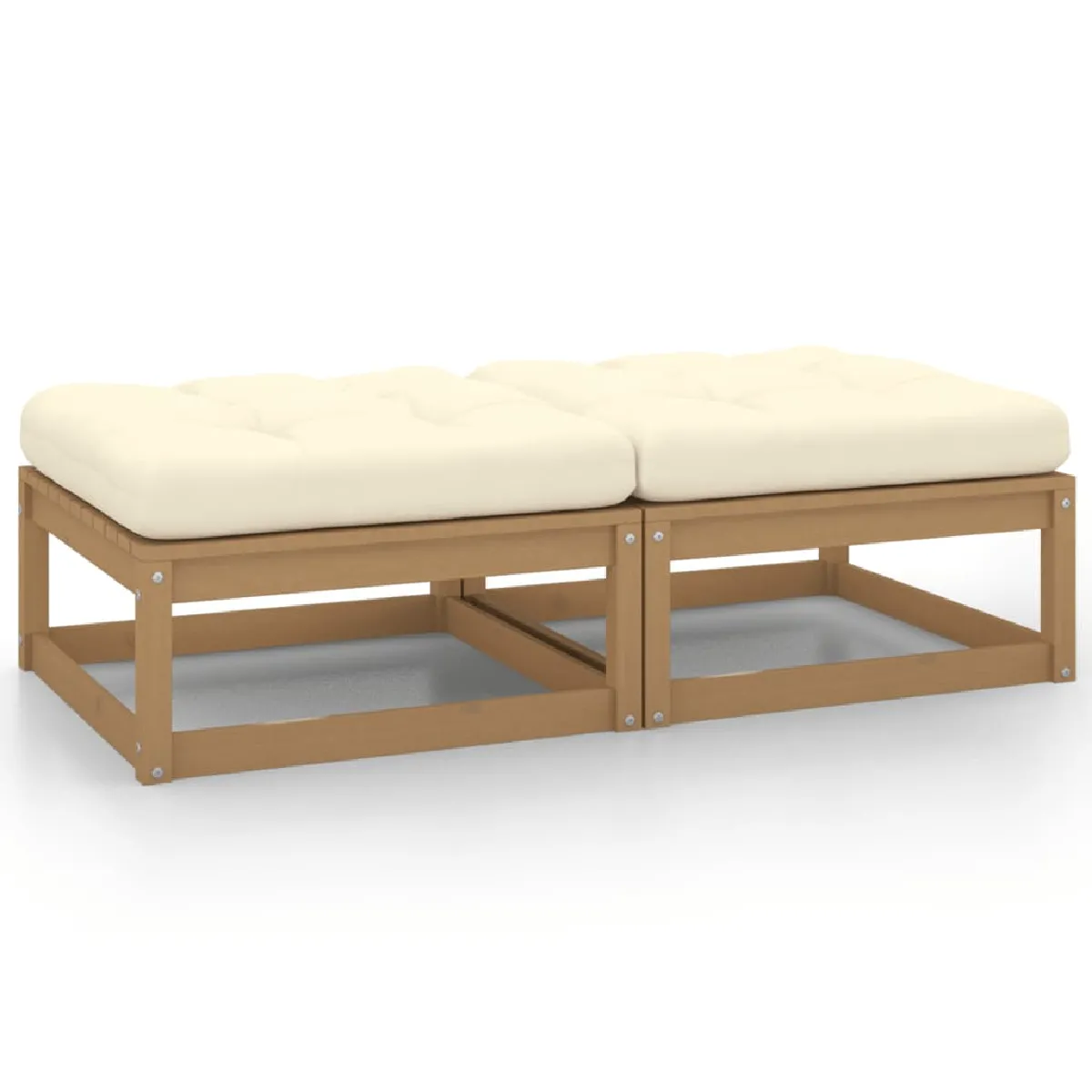 Vidaxl Beige Salon De Jardin Bois 2 Pieces - Image 3