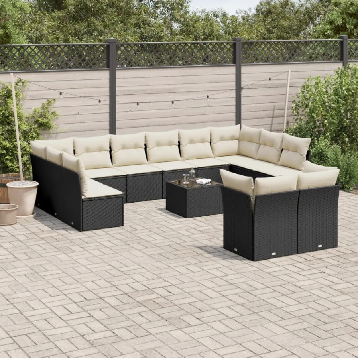 vidaXL Salon de jardin résine tressée 13 pcs - vue 4