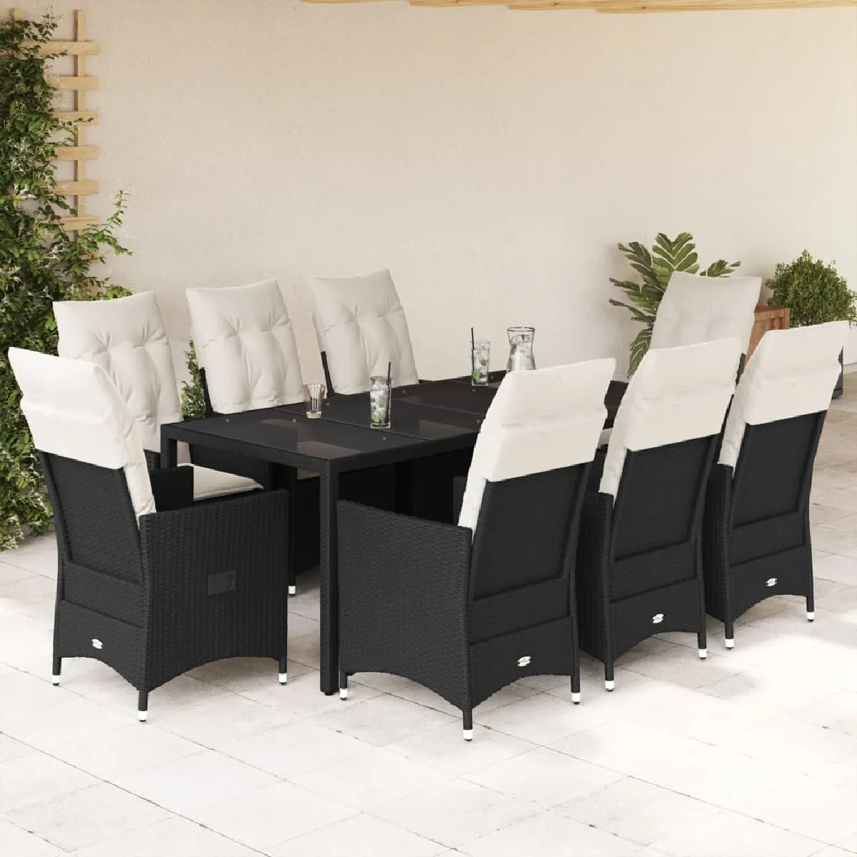 vidaXL Ensemble à dîner de jardin 9 pcs - vue 2