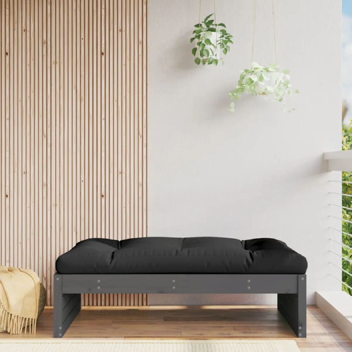 Vidaxl Gris Repose-Pied De Jardin