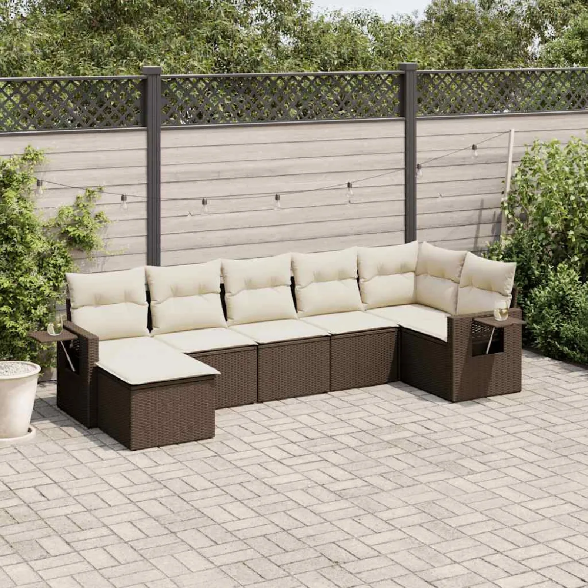 VIDAXL - Salon de Jardin - 7 Pièces - Marron - Image 3