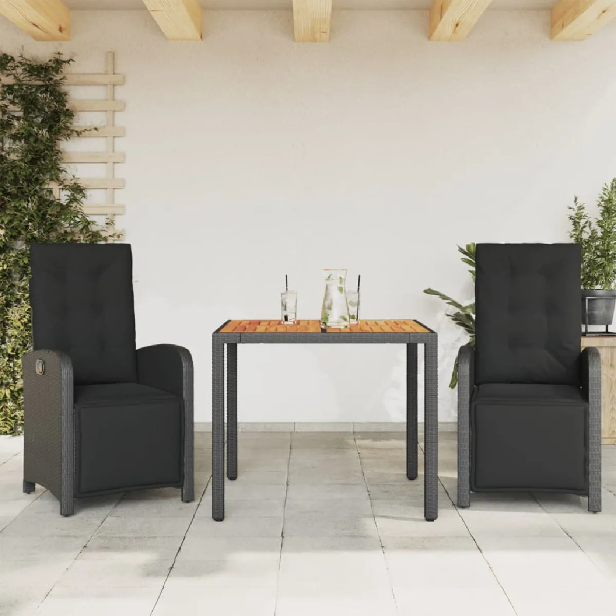 vidaXL Ensemble de bistro 3 pcs avec coussins