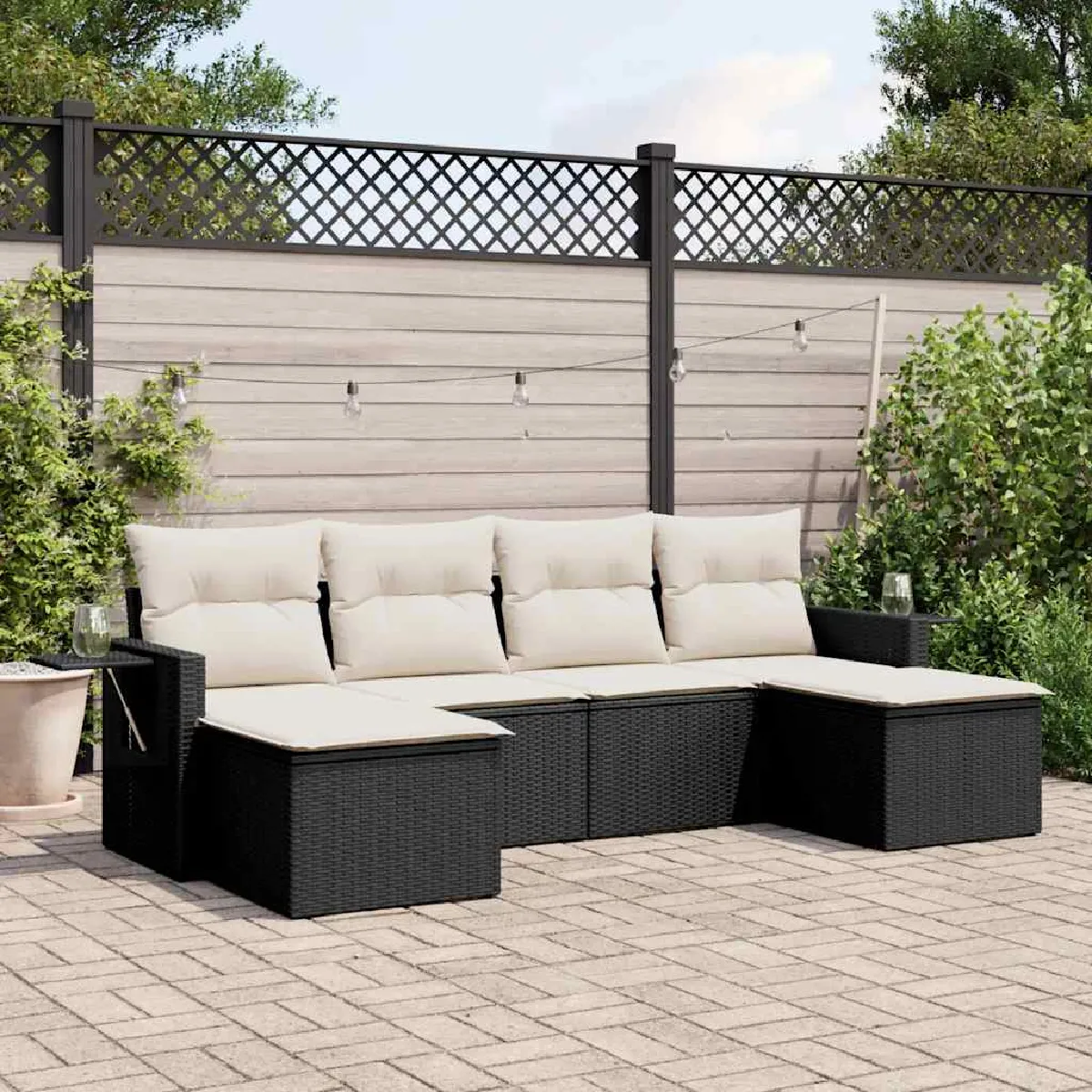 vidaXL Ensemble de jardin avec coussins 6 pièces - vue 4