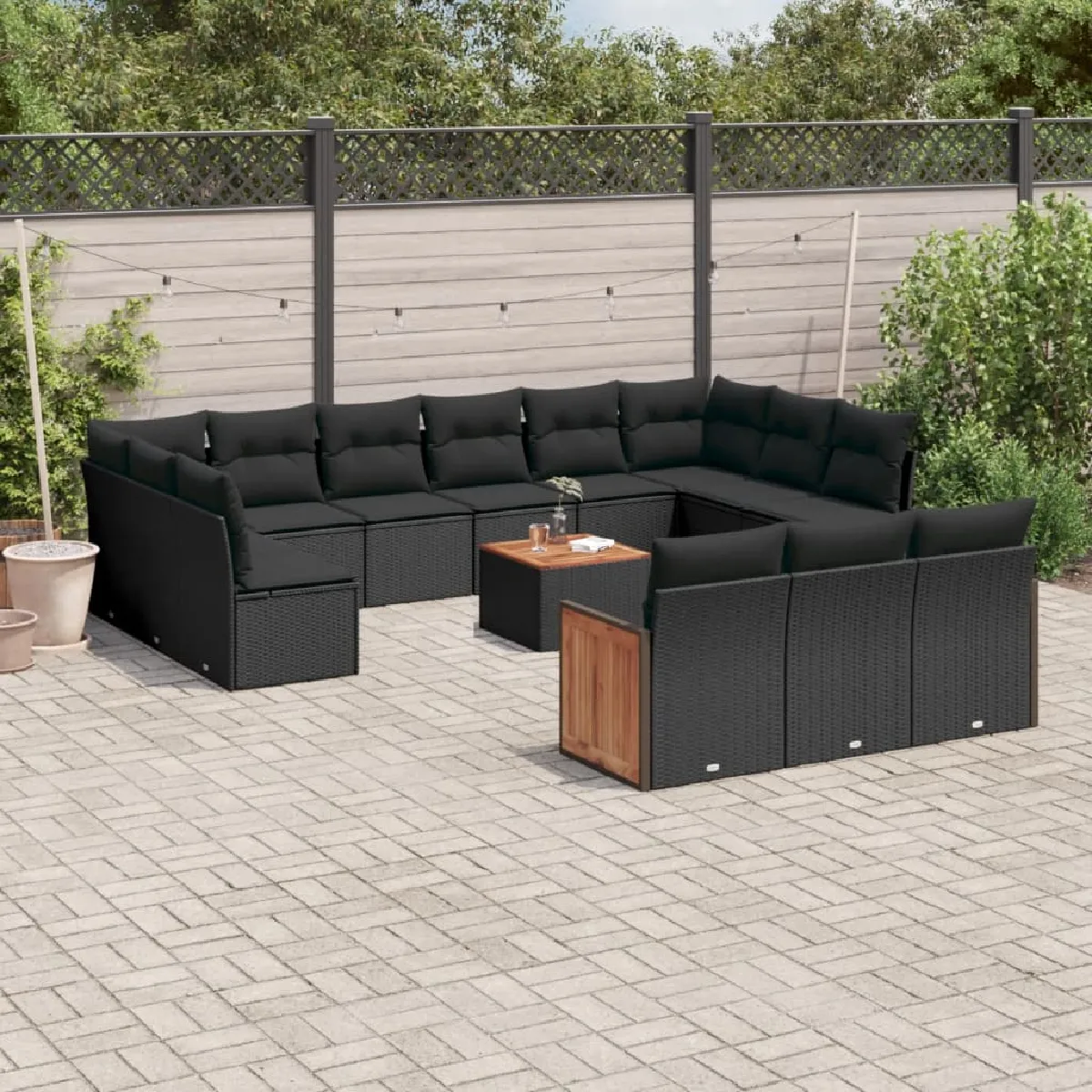 vidaXL Salon de jardin avec coussins 14 pcs - vue 2
