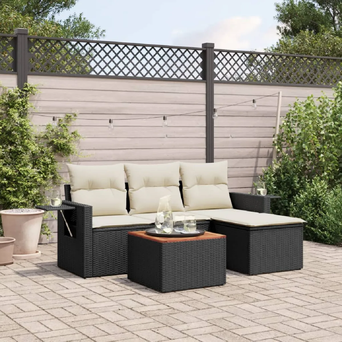 VidaXL Ensemble Salon de Jardin 5 Pcs - vue 6