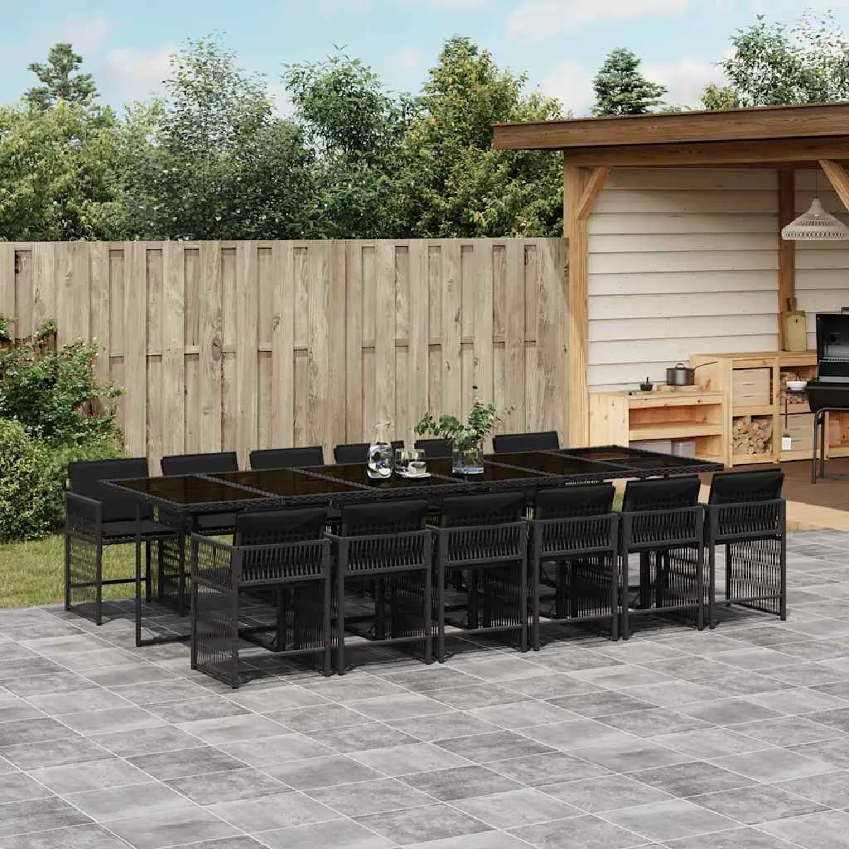 vidaXL Ensemble à manger de jardin 13 pcs - vue 6
