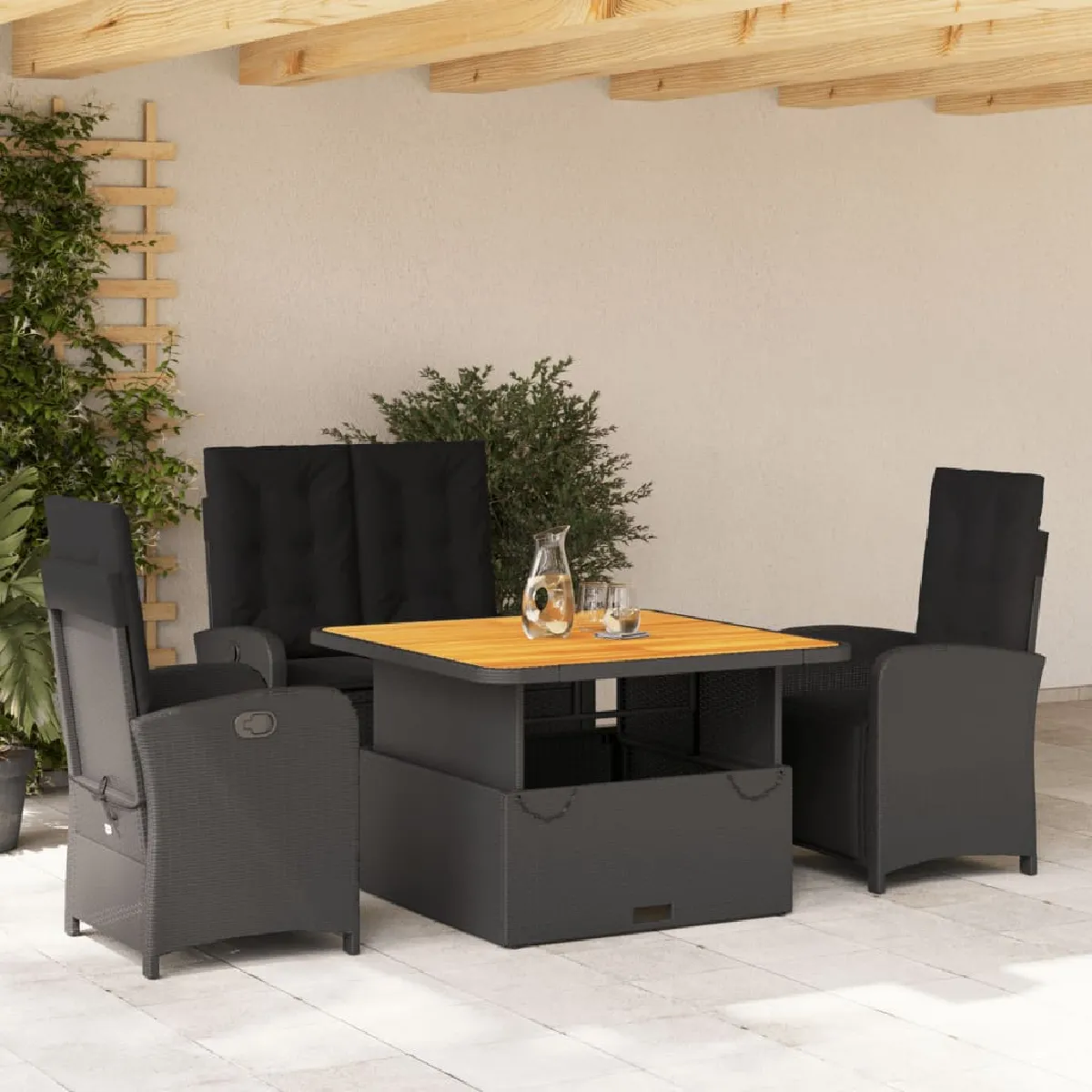 vidaXL Ensemble à manger jardin 4 pcs - vue 2