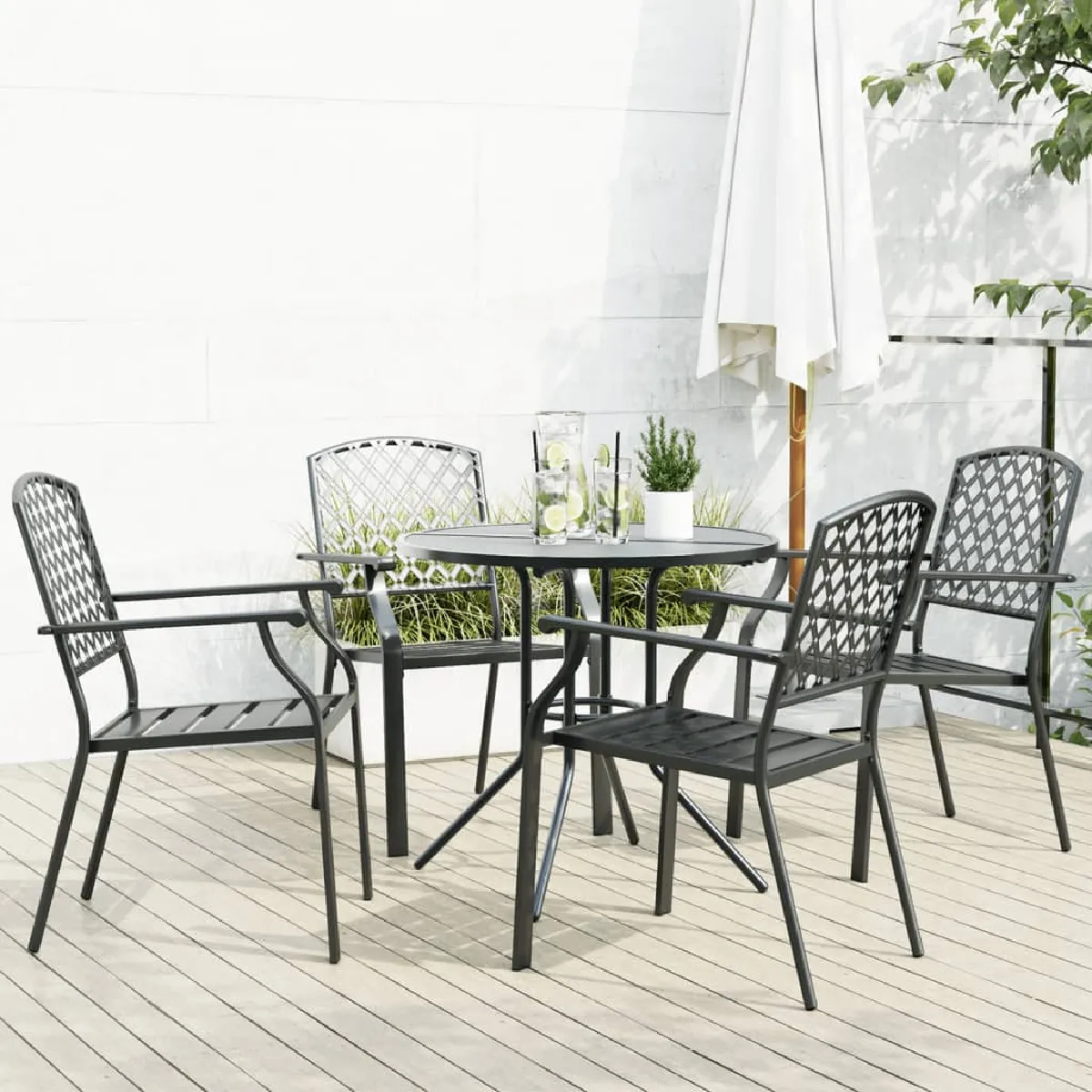 Ensemble de chaises jardin vidaXL acier