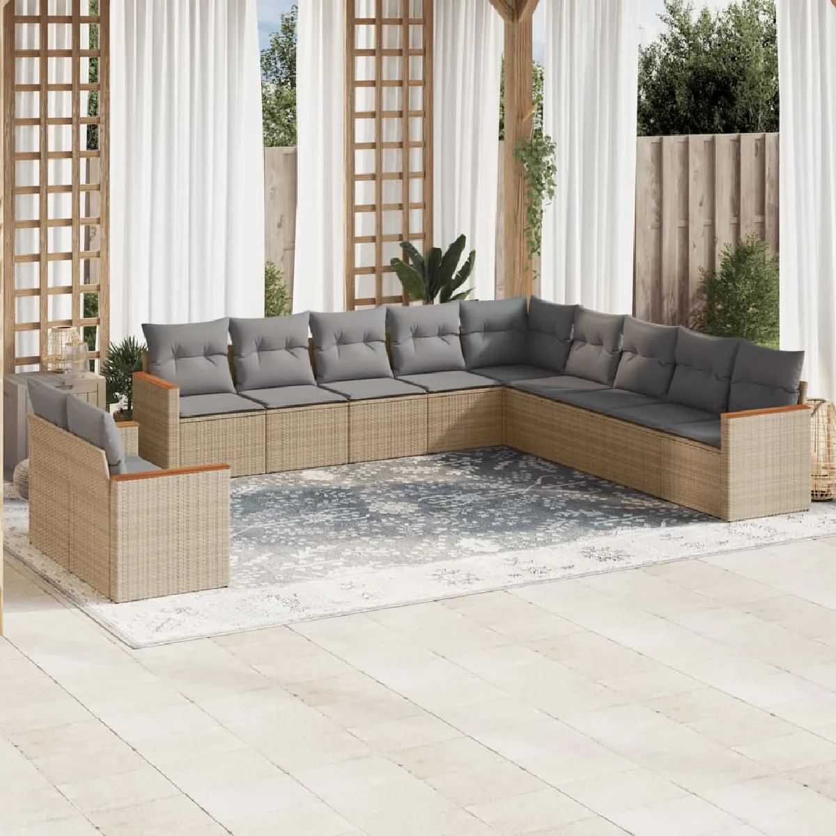 VidaXL Salon de jardin 11 pcs Mélange - vue 4