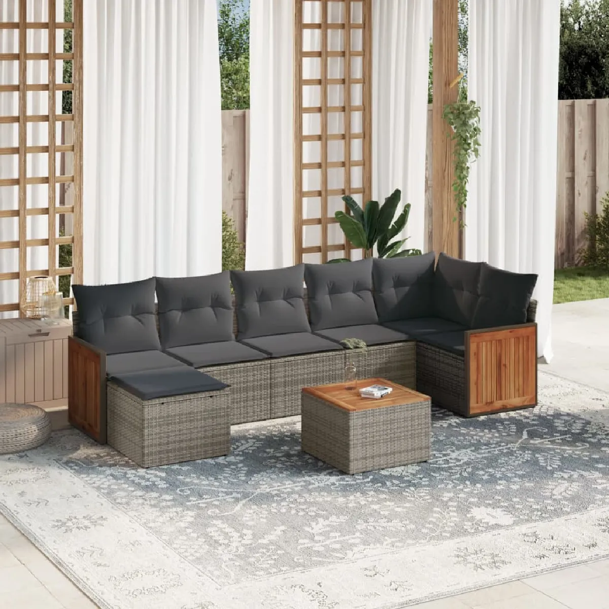 Vidaxl Salon De Jardin 8 Pcs