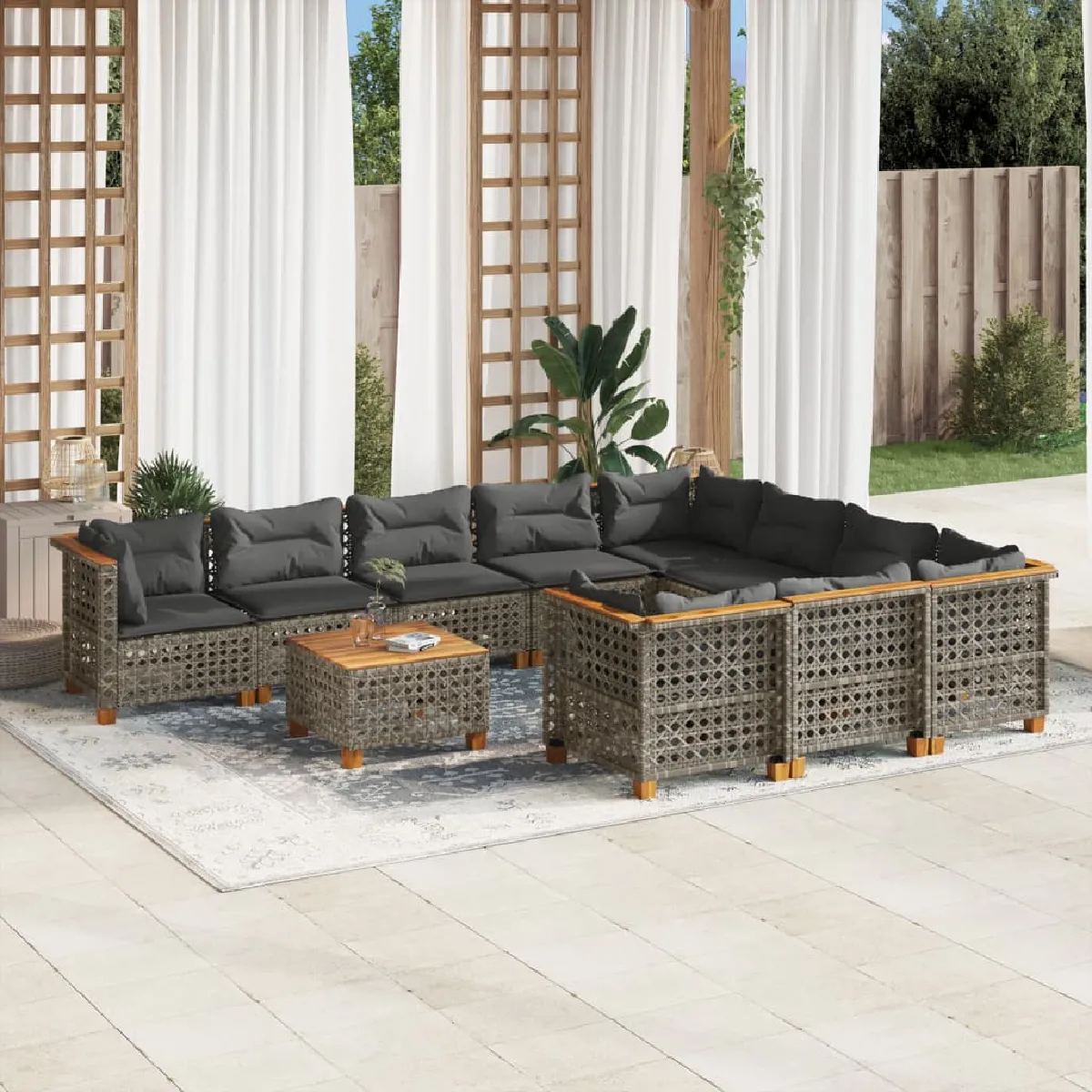 vidaXL Salon de jardin 11 pcs - vue 8