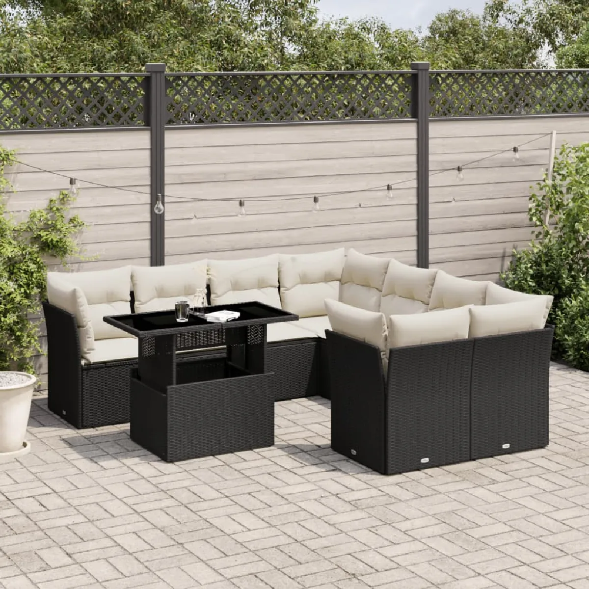 vidaXL Ensemble salon de jardin 9 pcs - vue 4