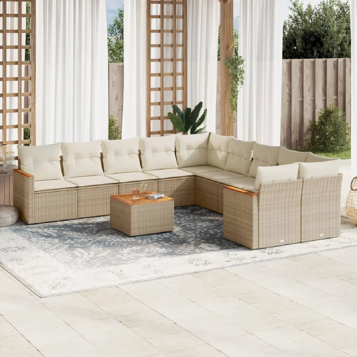 VIDAXL Ensemble Salon de Jardin 11 pcs - vue 3