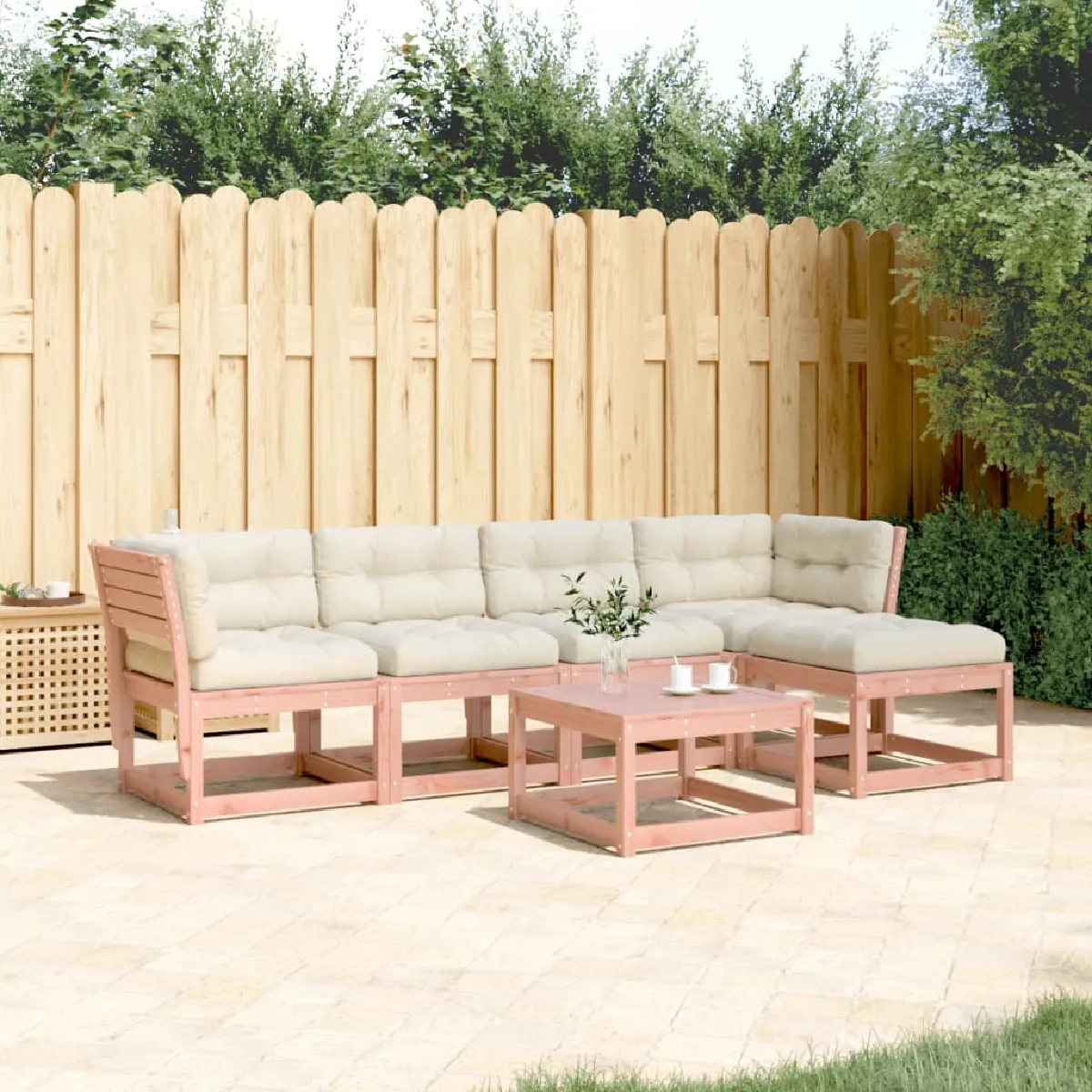 vidaXL Salon de jardin 5 pcs bois massif - vue 5
