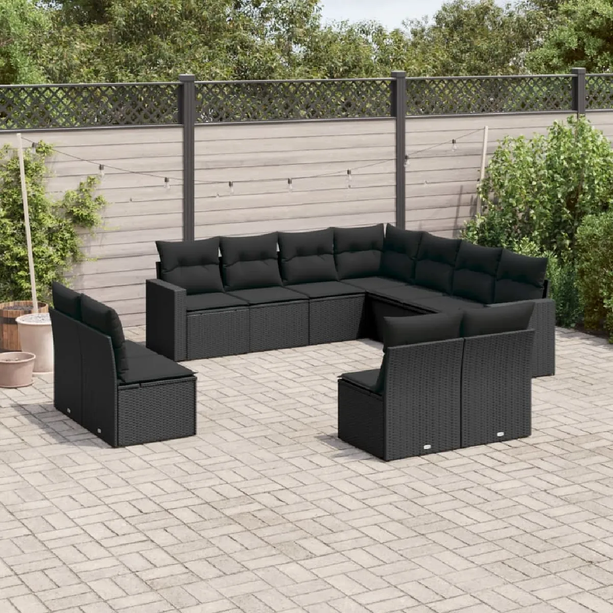 vidaXL Salon de jardin 11 pcs avec coussins - vue 8