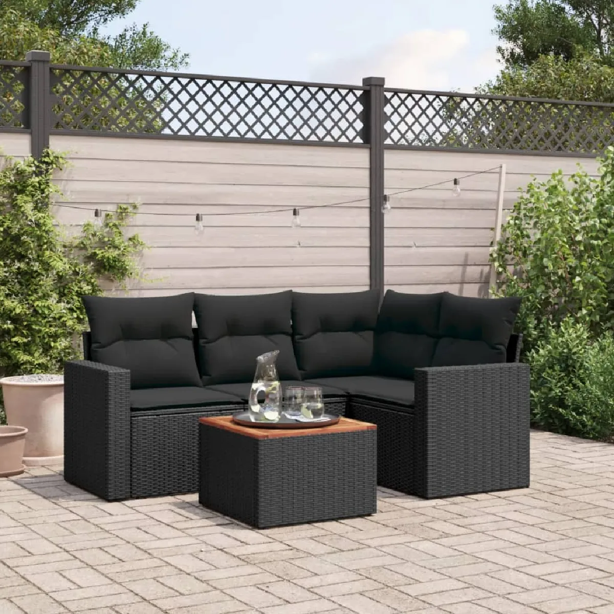 vidaXL Salon de jardin 5 pcs coussins - vue 3