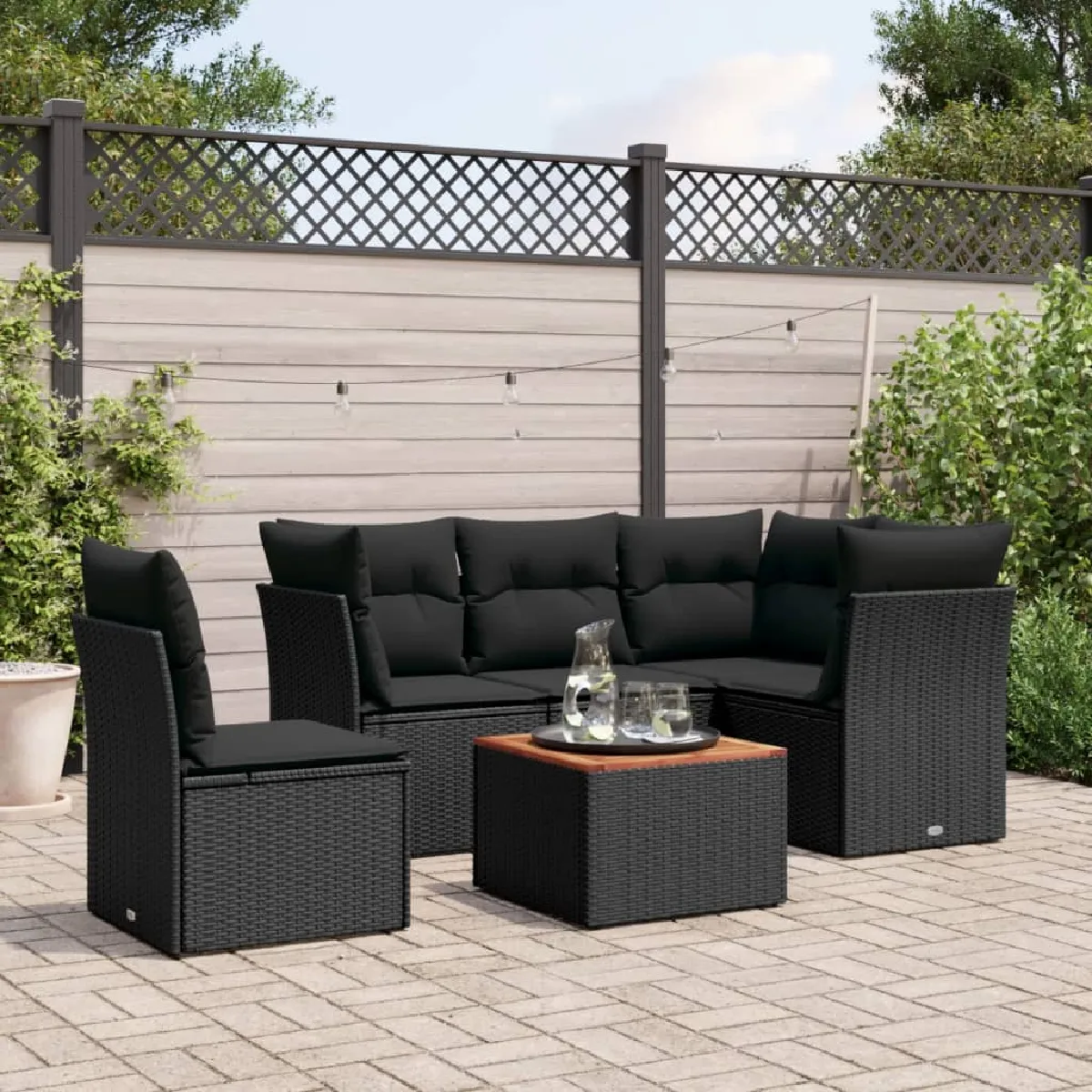 vidaXL Salon de jardin Résine tressée 6 pcs - vue 9