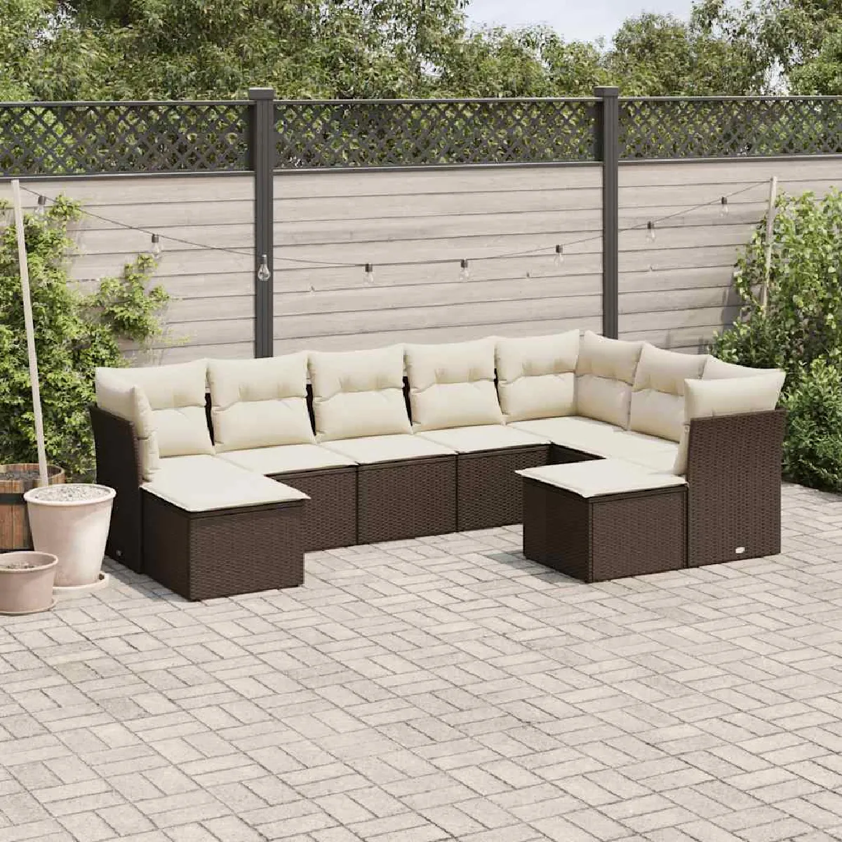 Salon de jardin VIDAXL 9 pcs - vue 5