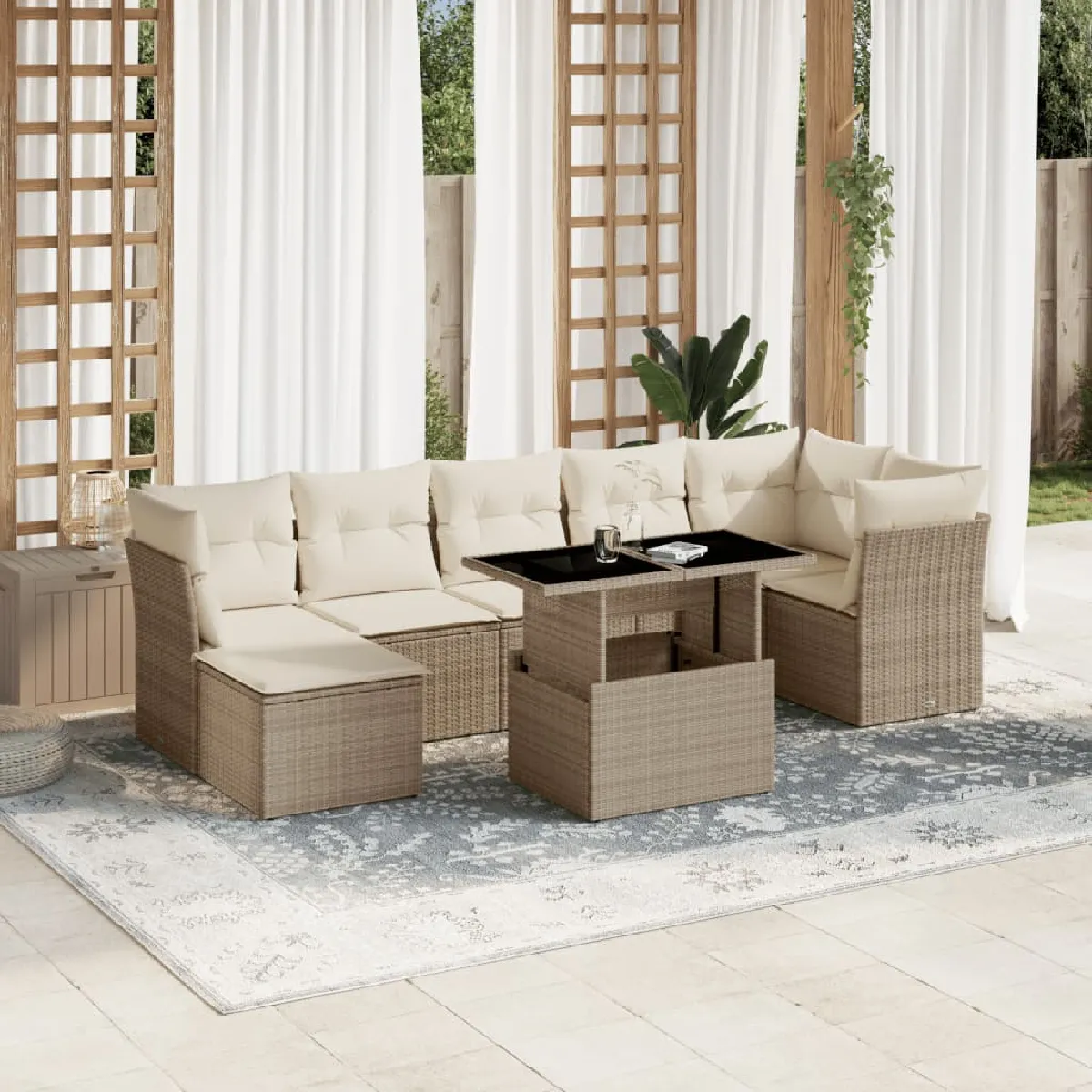 VIDAXL Salon de jardin 8pcs - vue 2