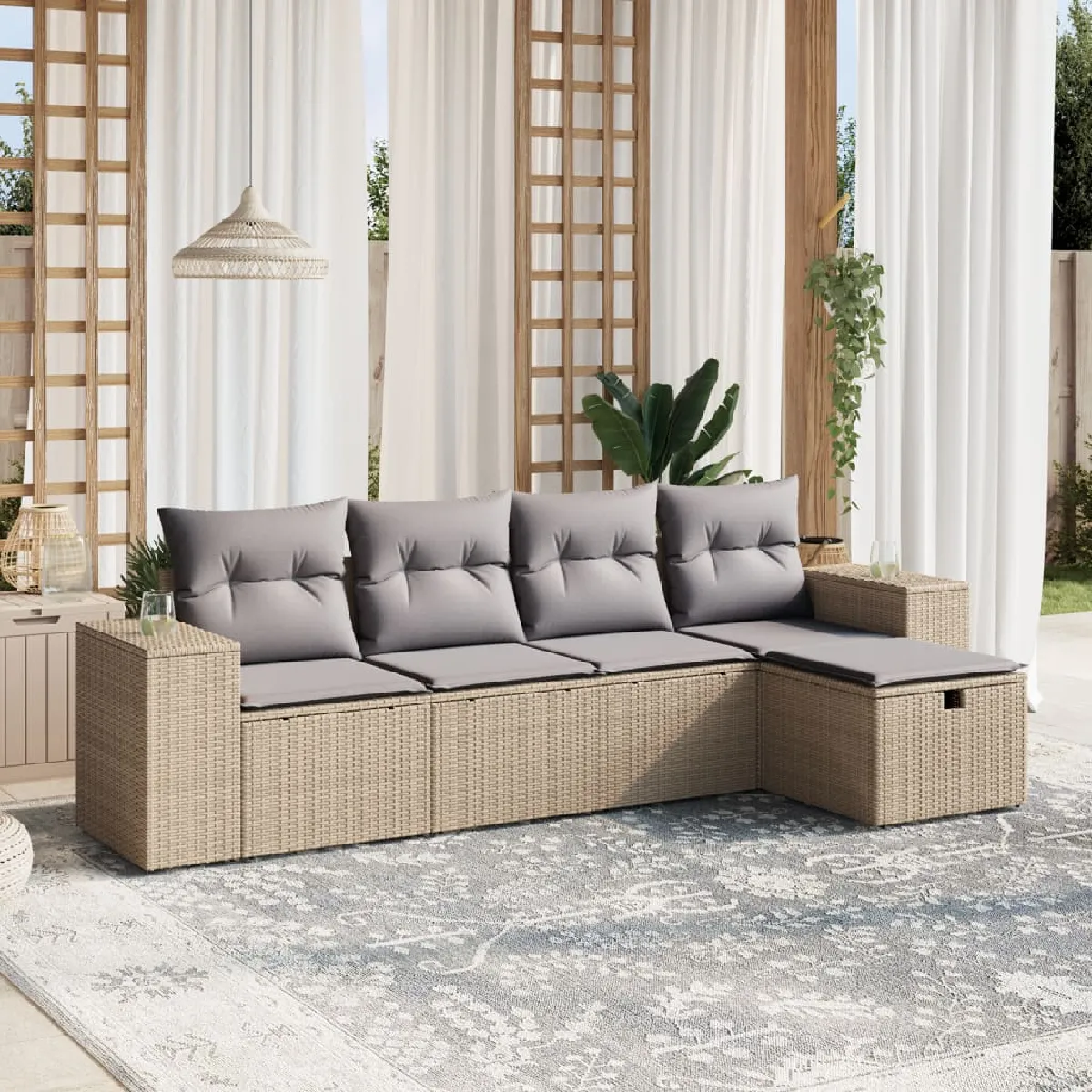 vidaXL Salon de jardin 5 pcs Mélange - vue 2