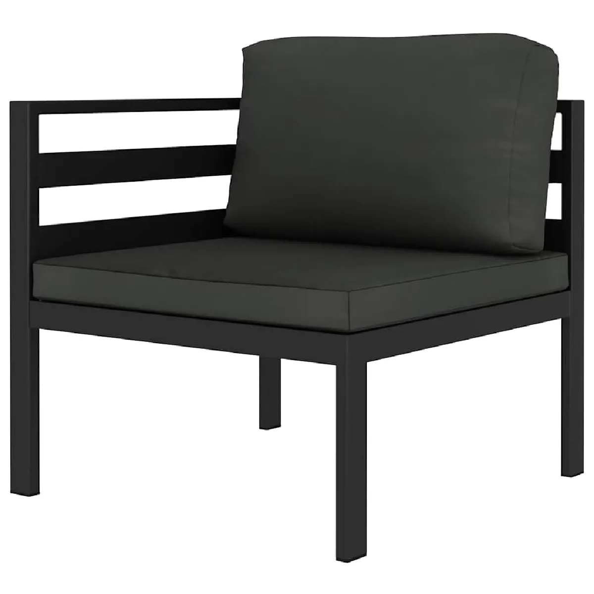 vidaXL Canapé d'angle sectionnel coussins aluminium anthracite