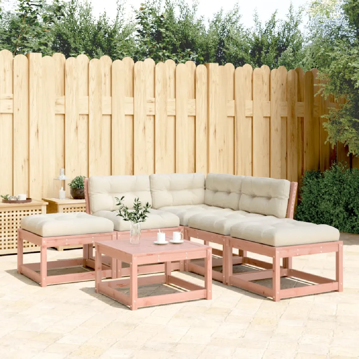 vidaXL Salon de jardin 5 pcs bois massif - vue 6