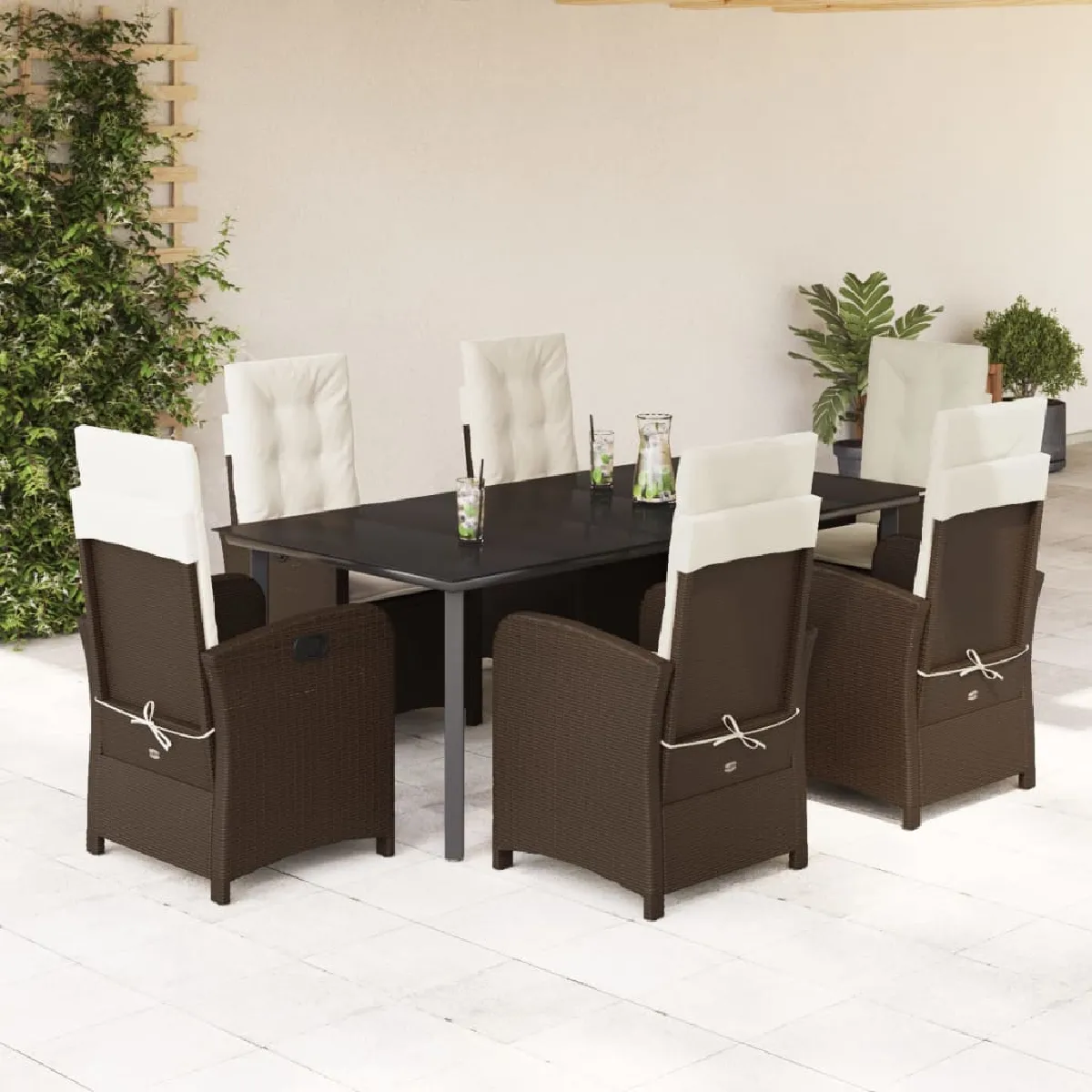 vidaXL Ensemble à manger jardin 7 pcs - vue 10
