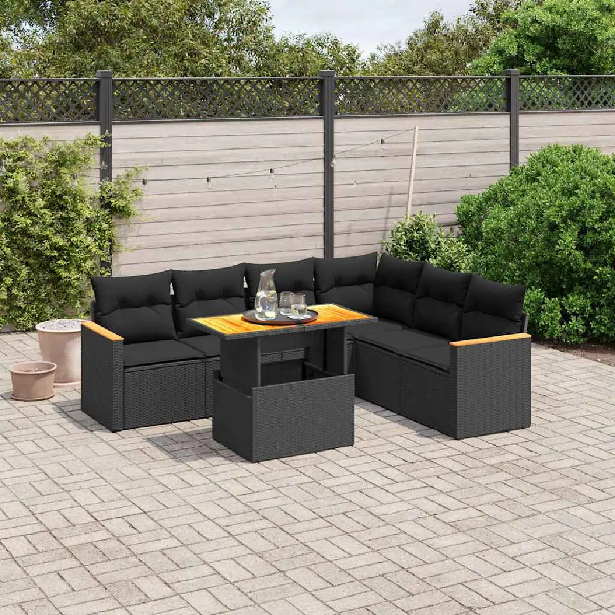 vidaXL Ensemble Salon de jardin 7 pcs - vue 2